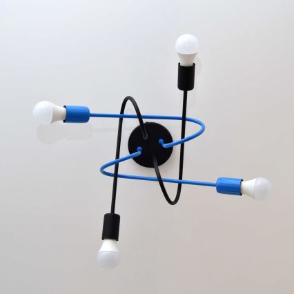 Lámpara de techo OXFORD 4xE27/15W/230V negro/azul