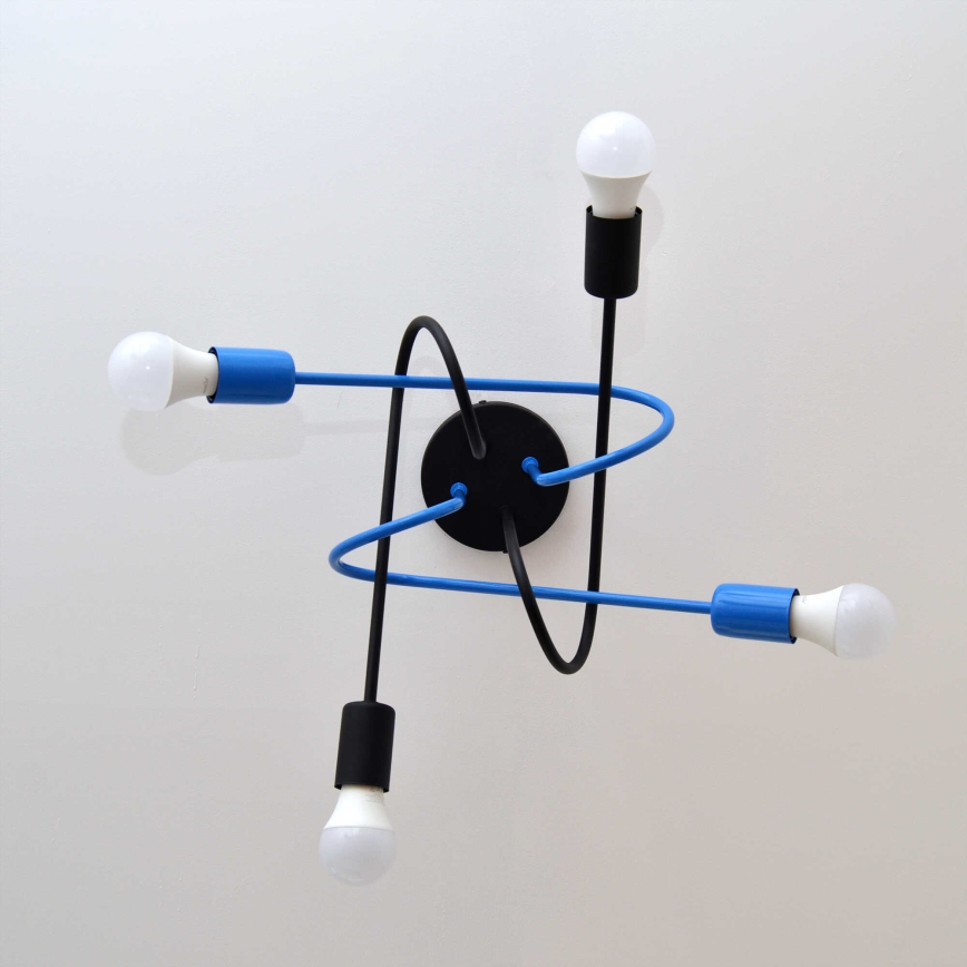 Lámpara de techo OXFORD 4xE27/15W/230V negro/azul
