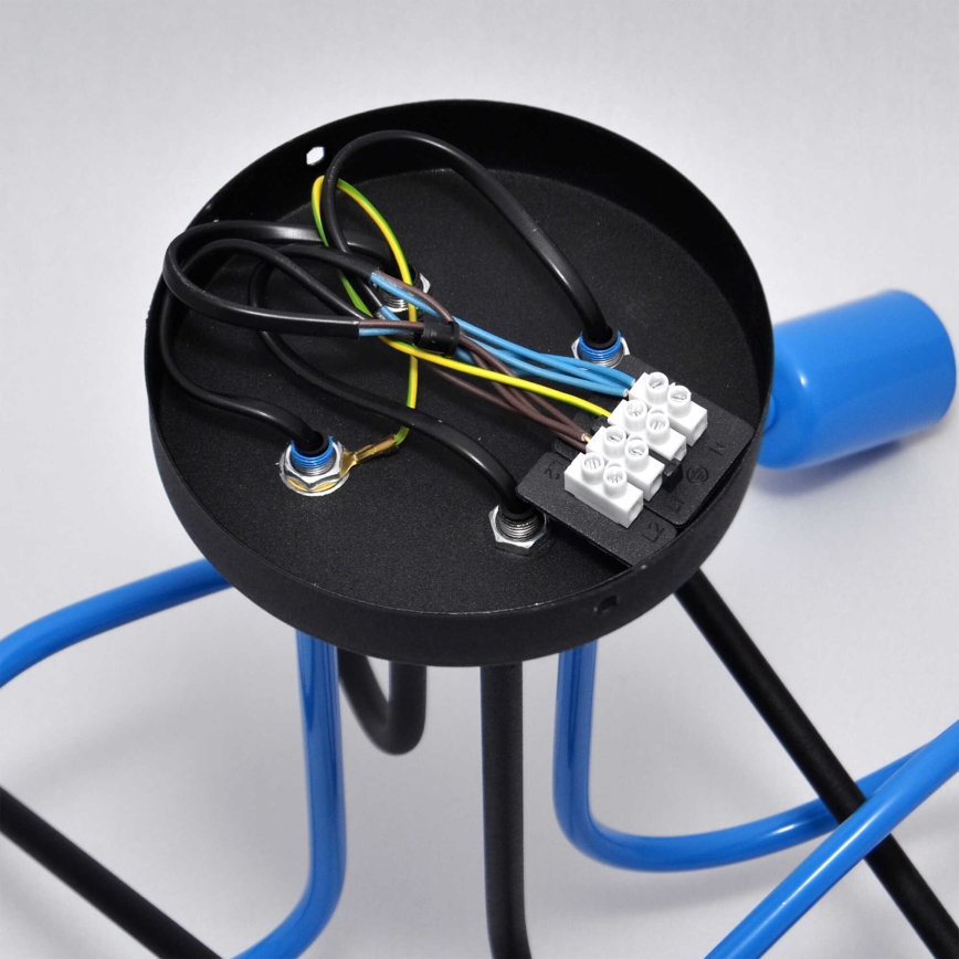 Lámpara de techo OXFORD 4xE27/15W/230V negro/azul