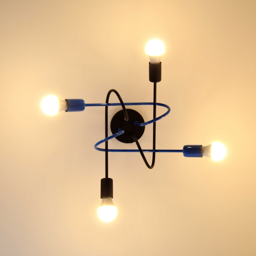 Lámpara de techo OXFORD 4xE27/15W/230V negro/azul