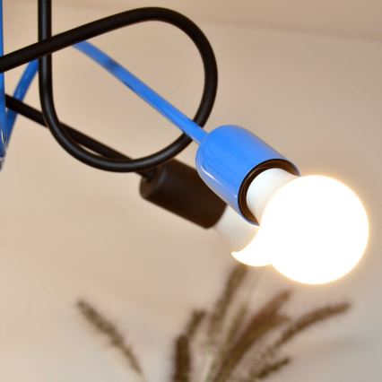 Lámpara de techo OXFORD 4xE27/15W/230V negro/azul