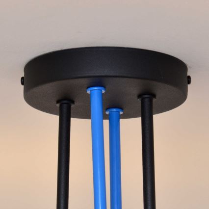 Lámpara de techo OXFORD 4xE27/15W/230V negro/azul