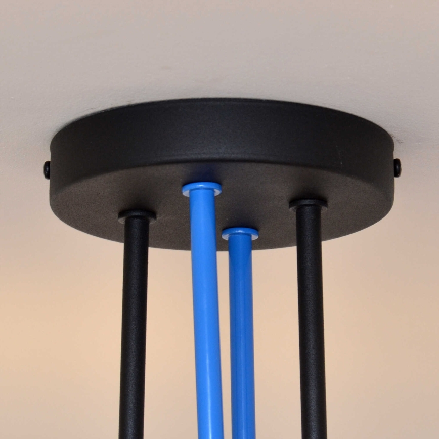 Lámpara de techo OXFORD 4xE27/15W/230V negro/azul
