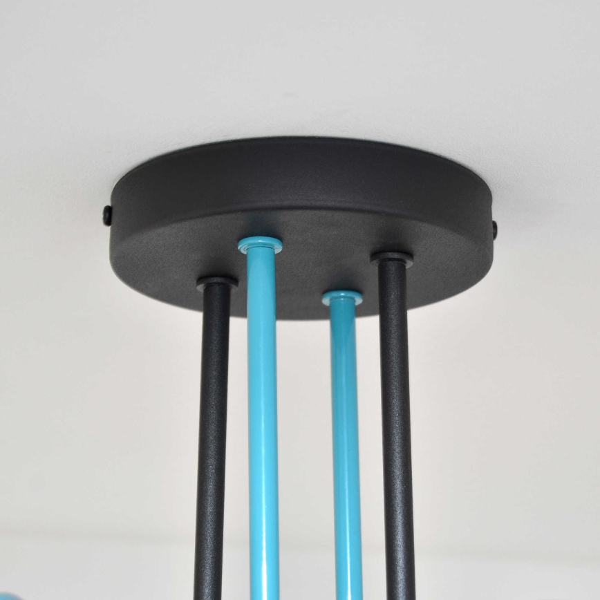 Lámpara de techo OXFORD 4xE27/15W/230V negro/turquesa