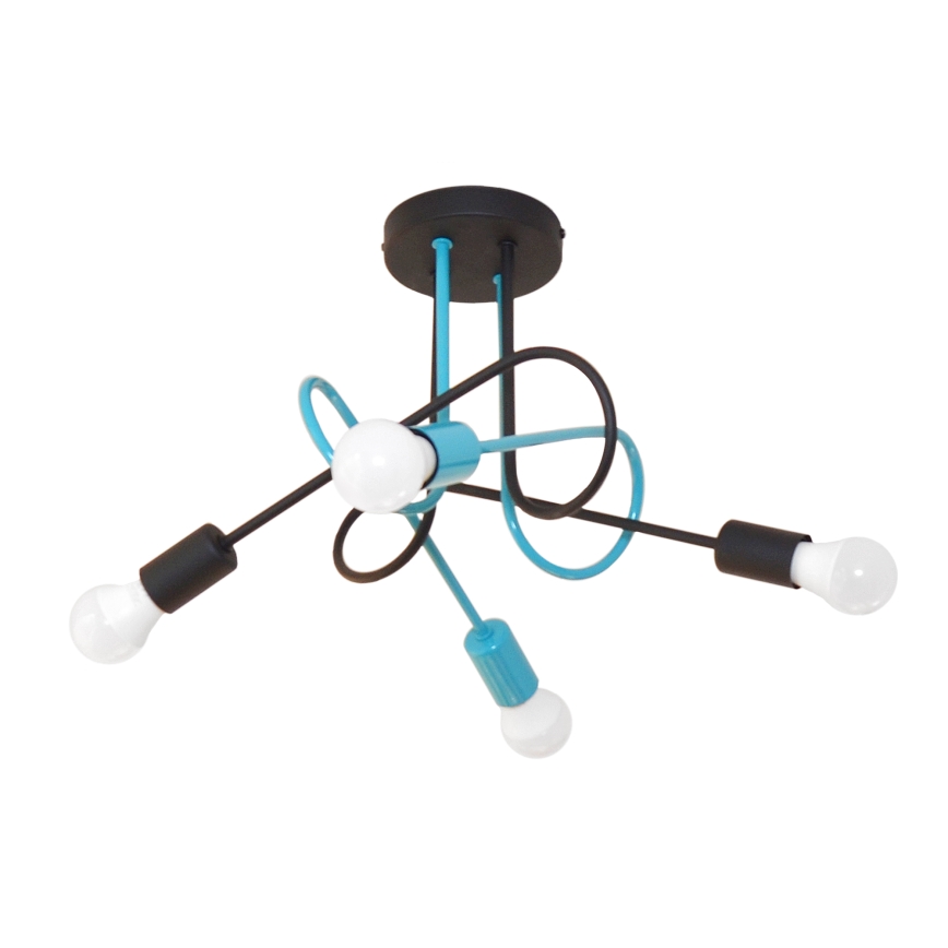 Lámpara de techo OXFORD 4xE27/15W/230V negro/turquesa