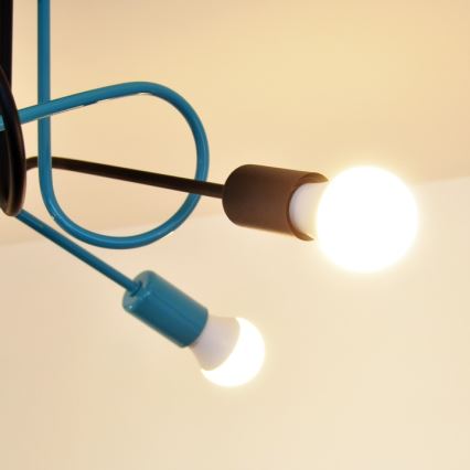 Lámpara de techo OXFORD 4xE27/15W/230V negro/turquesa