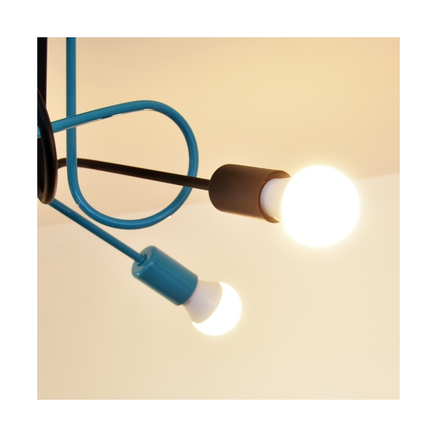 Lámpara de techo OXFORD 4xE27/15W/230V negro/turquesa