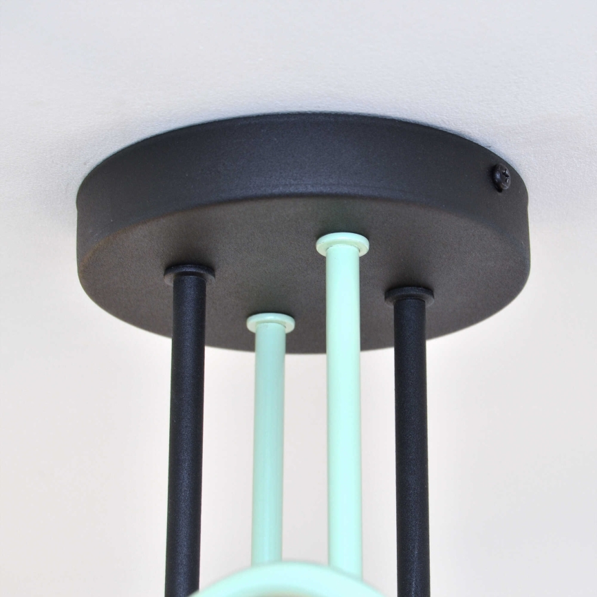 Lámpara de techo OXFORD 4xE27/15W/230V negro/verde