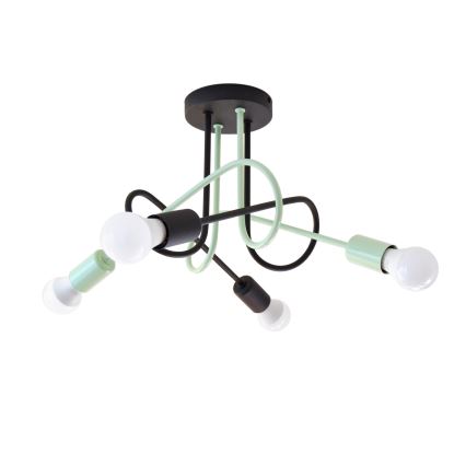 Lámpara de techo OXFORD 4xE27/15W/230V negro/verde
