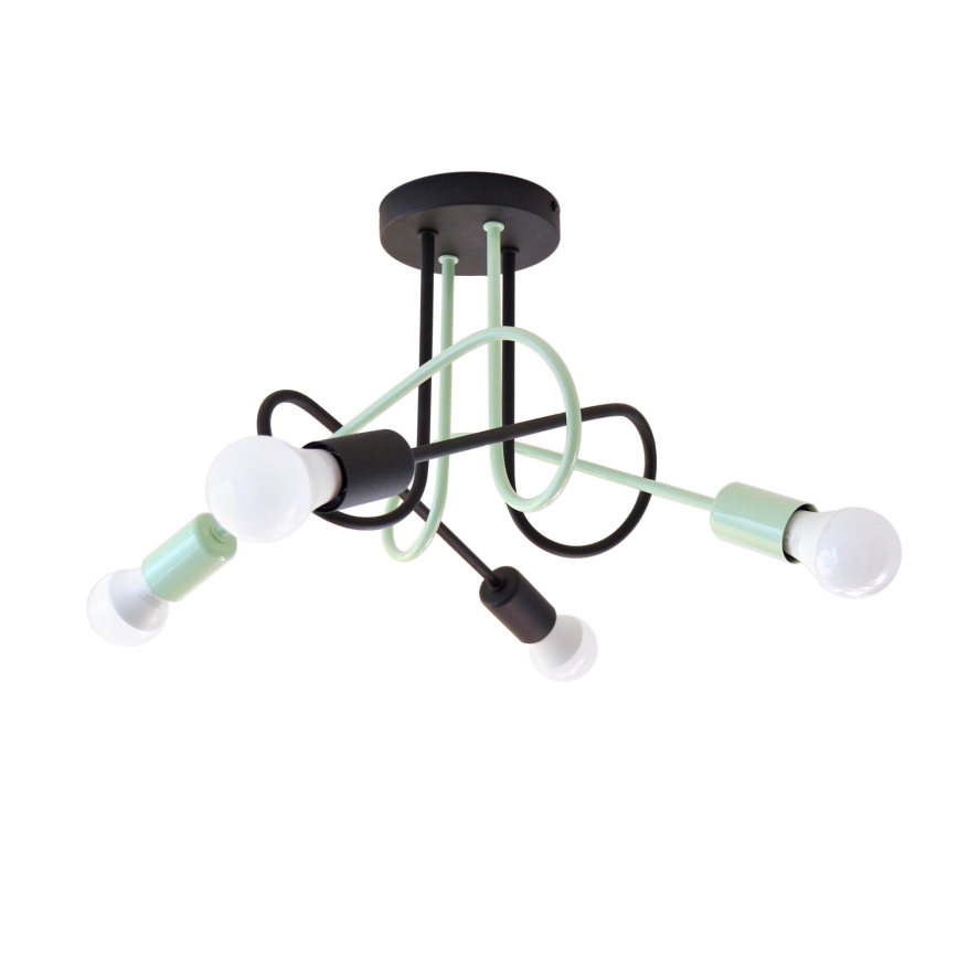 Lámpara de techo OXFORD 4xE27/15W/230V negro/verde