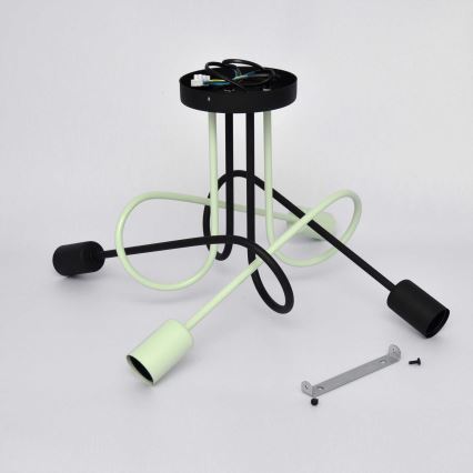 Lámpara de techo OXFORD 4xE27/15W/230V negro/verde