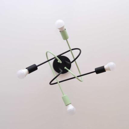 Lámpara de techo OXFORD 4xE27/15W/230V negro/verde