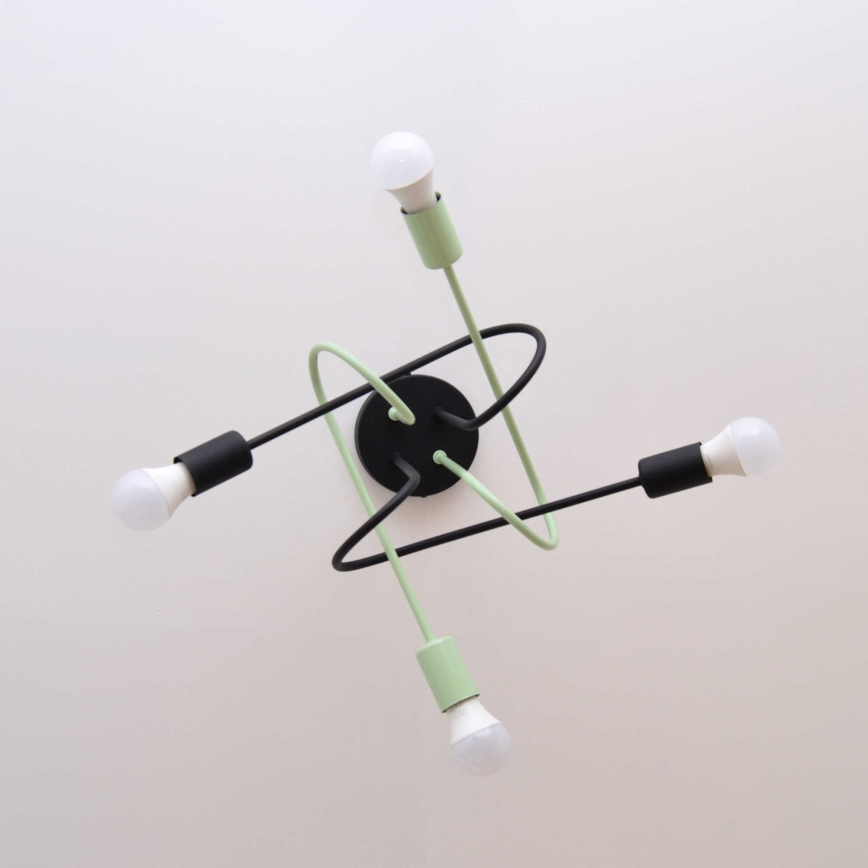 Lámpara de techo OXFORD 4xE27/15W/230V negro/verde