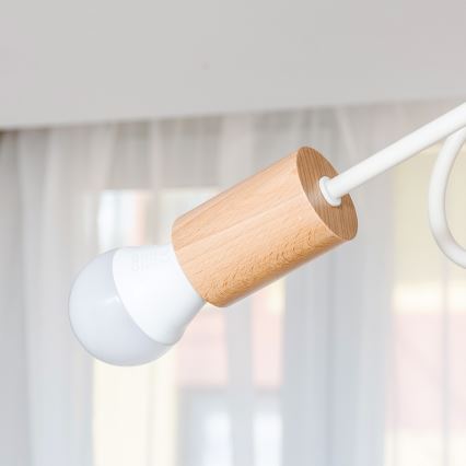 Lámpara de techo OXFORD, montaje en superficie, 3xE27/15W/230V, pino/crema