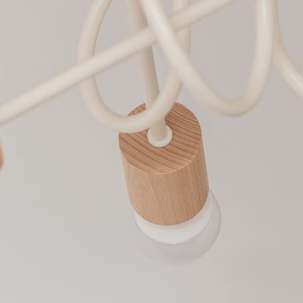 Lámpara de techo OXFORD, montaje en superficie, 3xE27/15W/230V, pino/crema