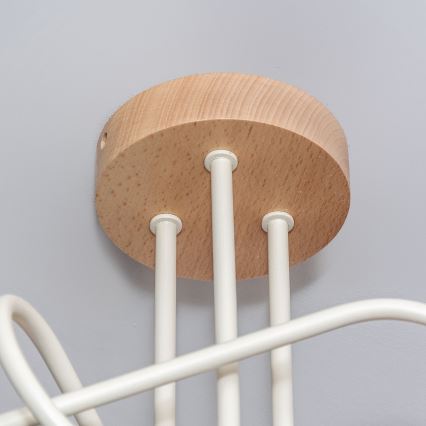 Lámpara de techo OXFORD, montaje en superficie, 3xE27/15W/230V, pino/crema