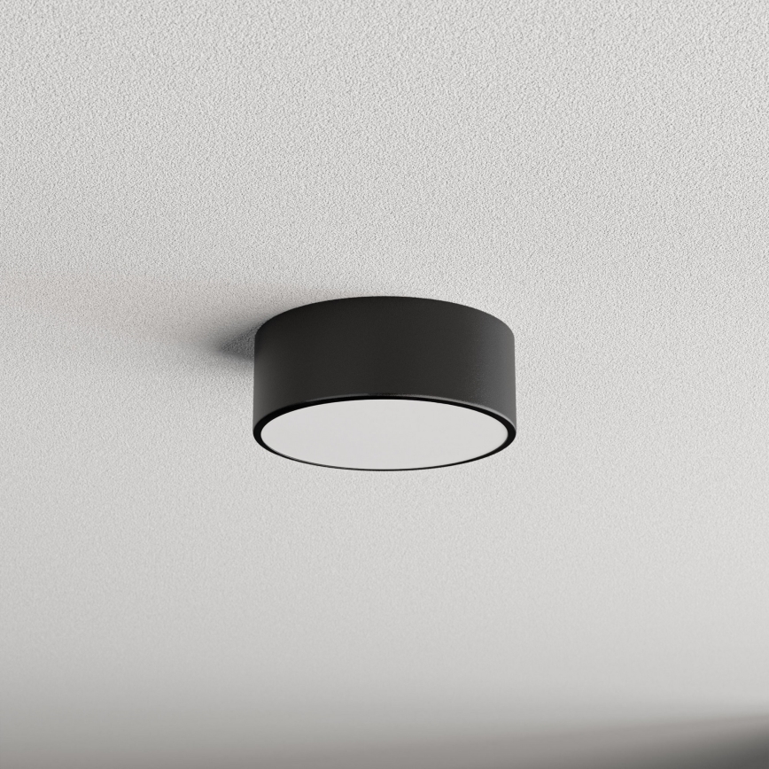 Lámpara de techo para baño con sensor CLEO 1xE27/24W/230V, diámetro 20 cm, IP54, negra