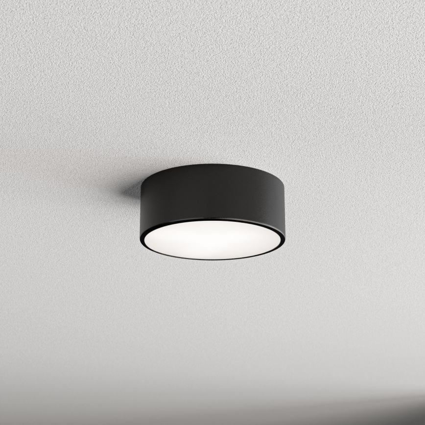 Lámpara de techo para baño con sensor CLEO 1xE27/24W/230V, diámetro 20 cm, IP54, negra