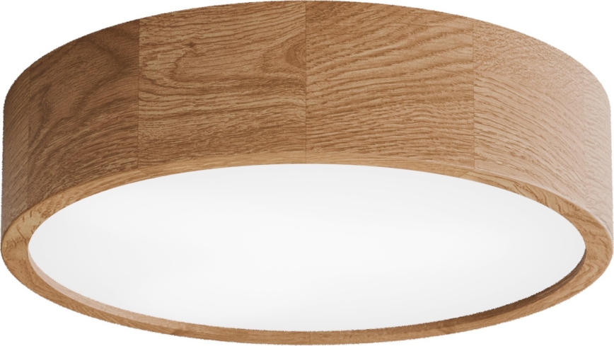 Lámpara de techo para baño con sensor CLEO 3xE27/24W/230V Ø 37,5 cm IP54 roble
