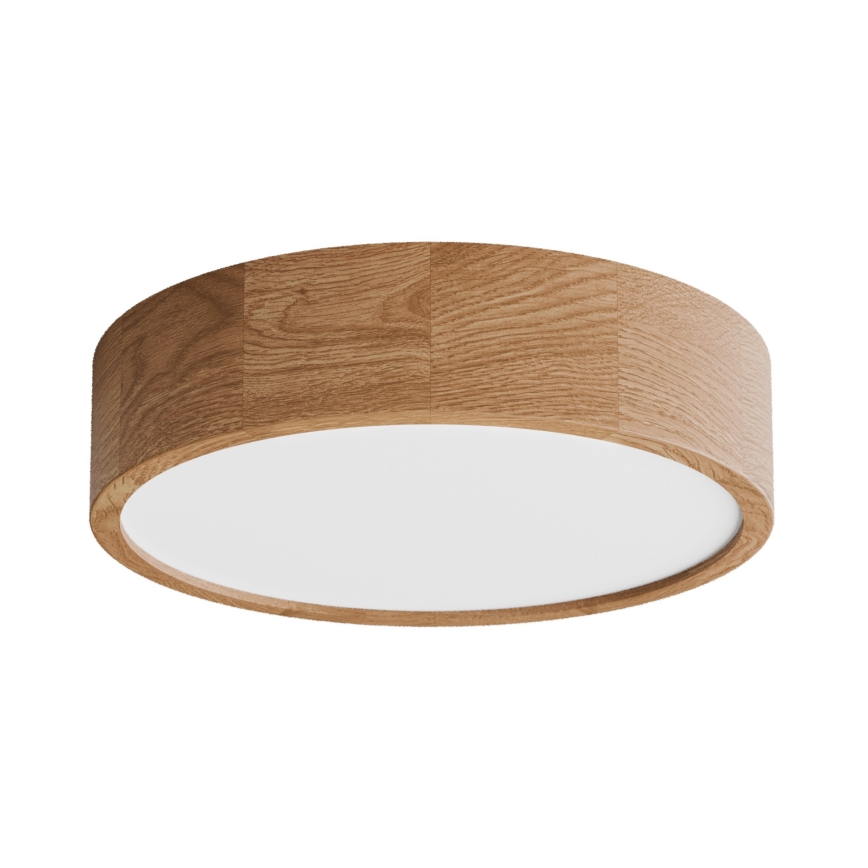 Lámpara de techo para baño con sensor CLEO 3xE27/24W/230V Ø 37,5 cm IP54 roble