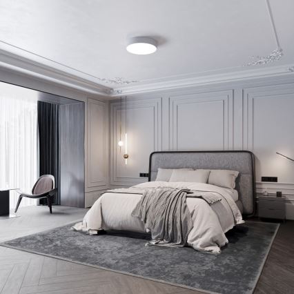 Lámpara de techo para baño con sensor CLEO 4xE27/24W/230V Ø 50 cm IP54 gris