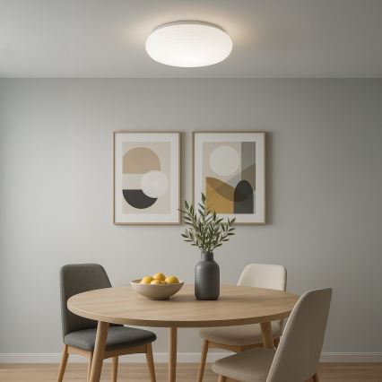 Lámpara de techo PULSO 3xE27/15W/230V, diámetro 42 cm, blanca