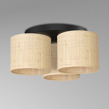 Lámpara de techo RATTAN 3xE27/60W/230V ratán