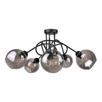 Lámpara de techo RIN 5xE27/60W/230V negro/ahumado