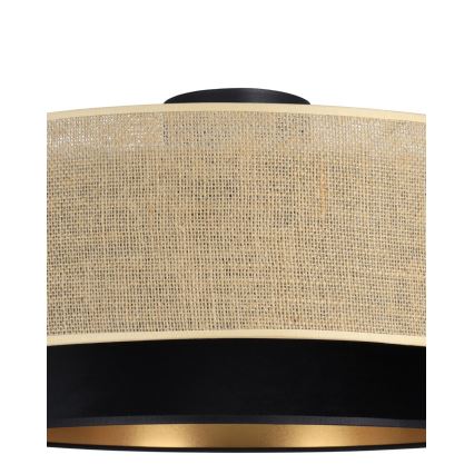 Lámpara de techo SARTA 1xE27/60W/230V Ø 45 cm negro/yute