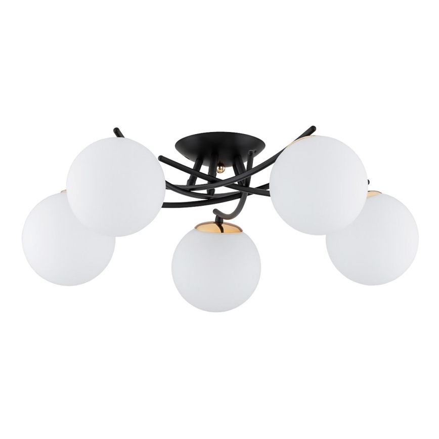 Lámpara de techo SAVI 5xE14/10W/230V negro/dorado