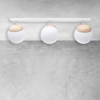Lámpara de techo SFERA WOOD 3xE14/40W/230V blanco