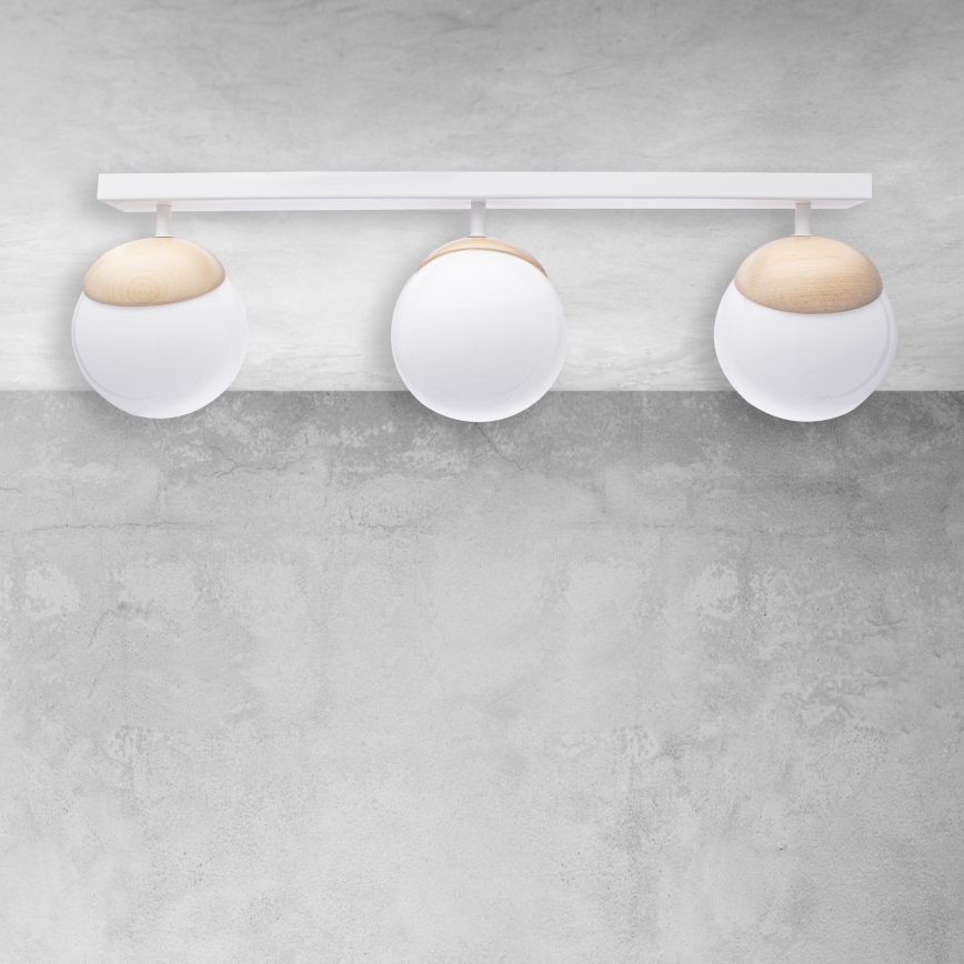 Lámpara de techo SFERA WOOD 3xE14/40W/230V blanco