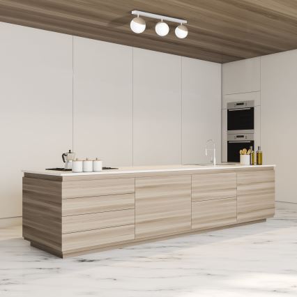 Lámpara de techo SFERA WOOD 3xE14/40W/230V blanco