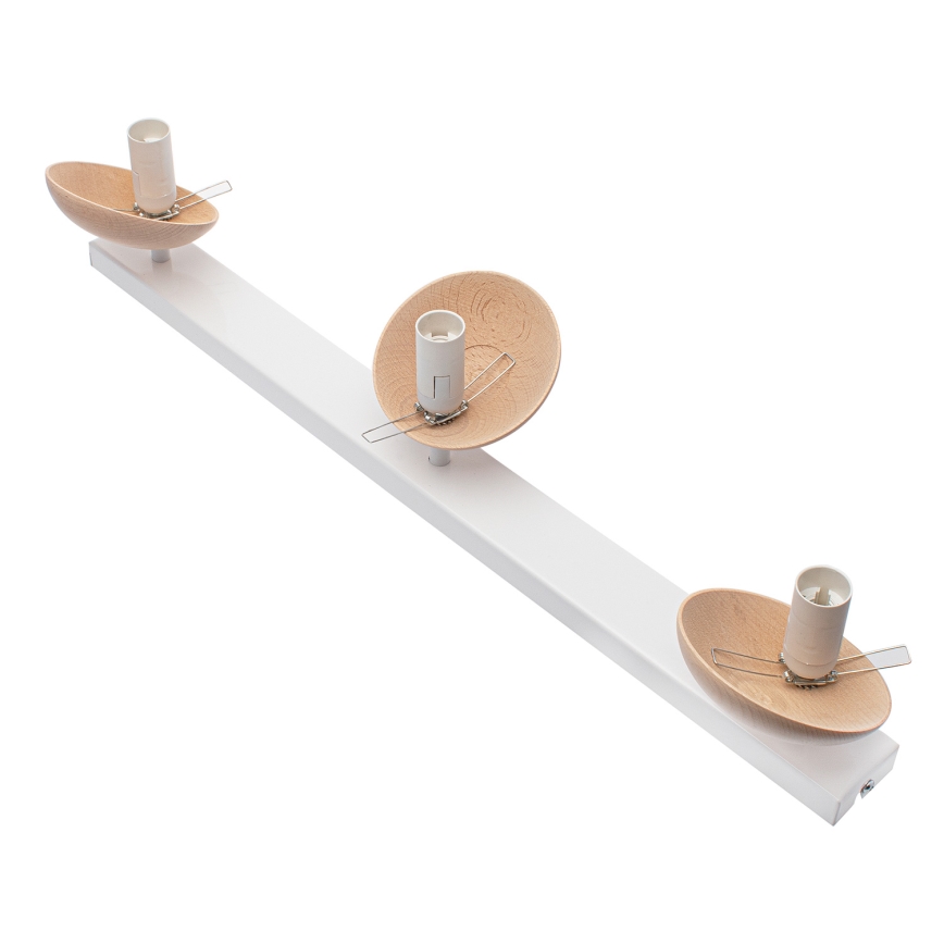 Lámpara de techo SFERA WOOD 3xE14/40W/230V blanco