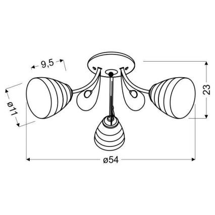 Lámpara de techo SIMPLI 3xE27/40W/230V