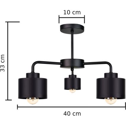 Lámpara de techo SIMPLY BLACK 3xE27/60W/230V
