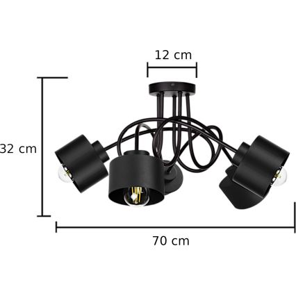 Lámpara de techo SIMPLY BLACK 5xE27/60W/230V