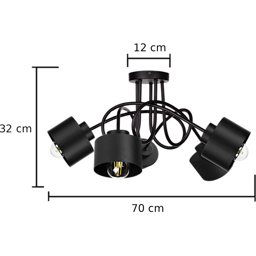Lámpara de techo SIMPLY BLACK 5xE27/60W/230V