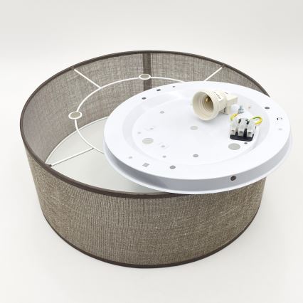 Lámpara de techo SIRJA 1xE27/15W/230V diámetro 35 cm marrón
