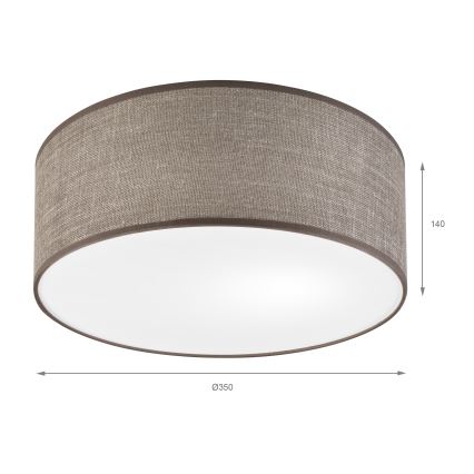 Lámpara de techo SIRJA 1xE27/15W/230V diámetro 35 cm marrón
