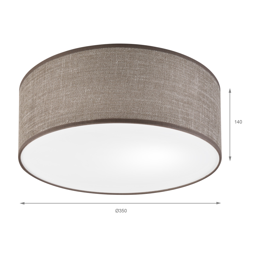 Lámpara de techo SIRJA 1xE27/15W/230V diámetro 35 cm marrón