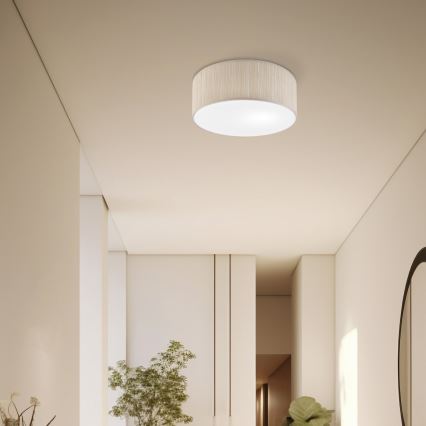 Lámpara de techo SIRJA 1xE27/15W/230V Ø 35 cm beige