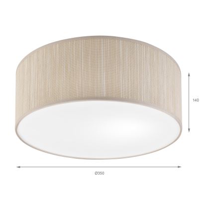 Lámpara de techo SIRJA 1xE27/15W/230V Ø 35 cm beige