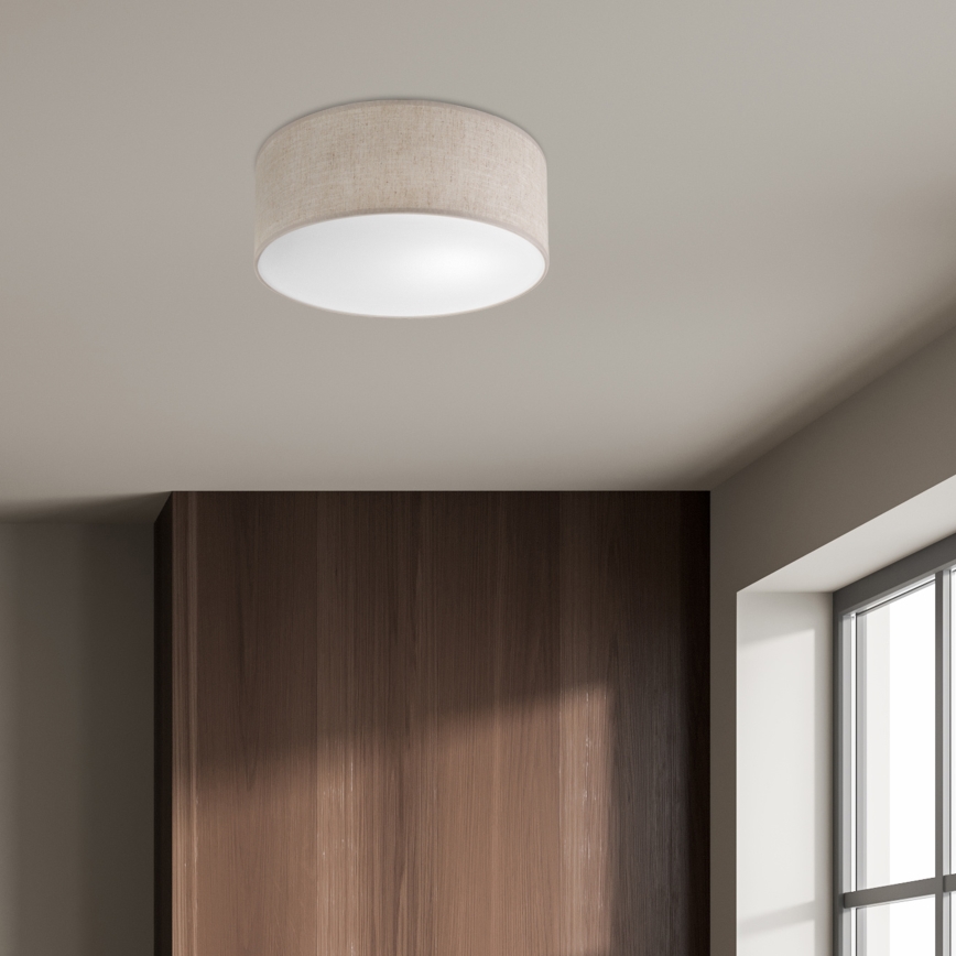 Lámpara de techo SIRJA 1xE27/15W/230V Ø 35 cm beige