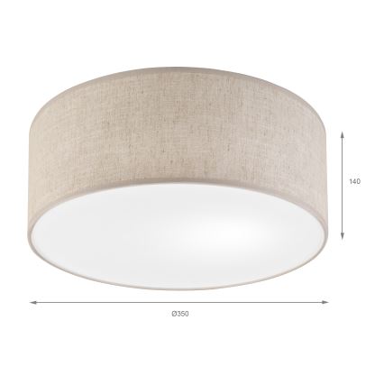 Lámpara de techo SIRJA 1xE27/15W/230V Ø 35 cm beige