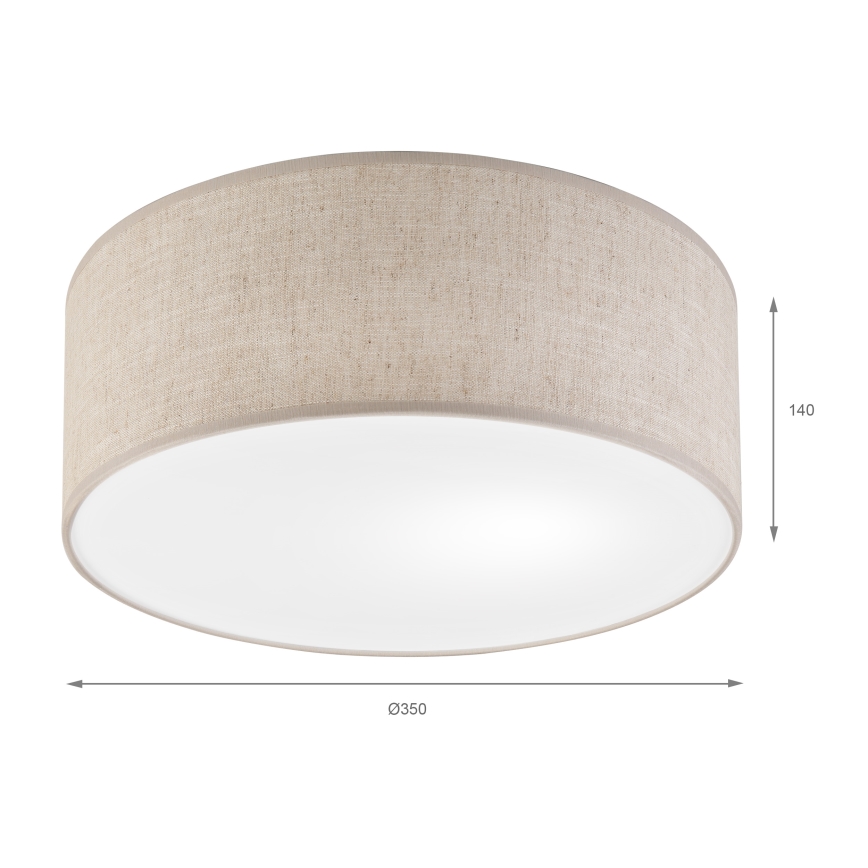 Lámpara de techo SIRJA 1xE27/15W/230V Ø 35 cm beige
