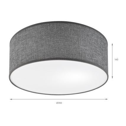Lámpara de techo SIRJA 1xE27/15W/230V Ø 35 cm gris