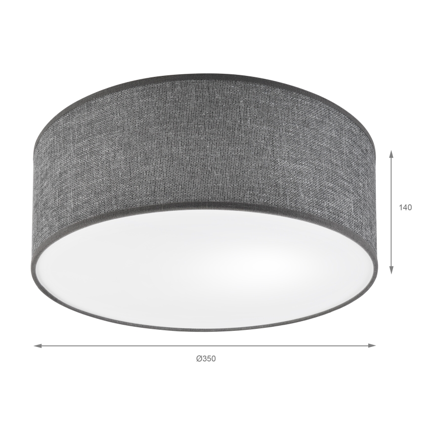 Lámpara de techo SIRJA 1xE27/15W/230V Ø 35 cm gris