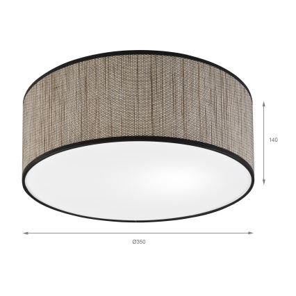Lámpara de techo SIRJA 2xE27/15W/230V Ø 35 cm marrón