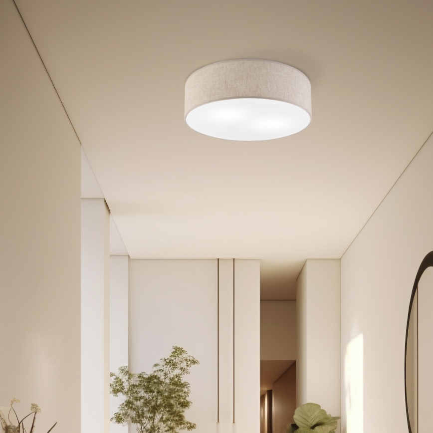 Lámpara de techo SIRJA 2xE27/15W/230V Ø 45 cm beige